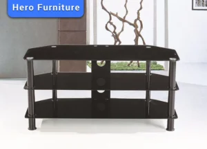 Black glass TV stand